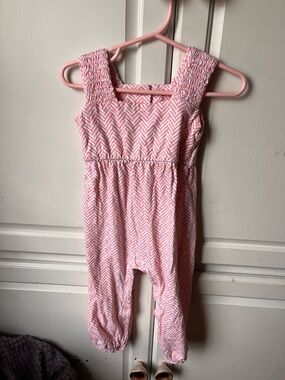 Burt’s Bee Organic Pink Chevron Baby Jumpsuit